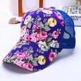 thumbnail image 2 of GDREDA Summer Hat Women's New Flower printing Sun Protection All-match Baseball Cap，Purple, 2 of 5