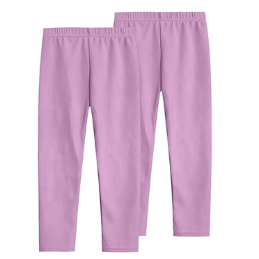 Timegard Toddler Girls Clothes 2pc Thin Slim Pants Solid Color Comfy Stretch Everyday Pull on Leggings