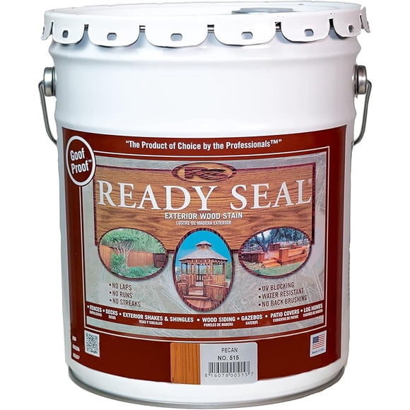 Ready Seal Exterior Wood Stain and Sealer: Oil-Based, Semi-Transparent, No Primer Needed (5 Gallon PECAN)