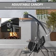 thumbnail image 4 of Outsunny 3 Seat Outdoor Swing Bench with Adjustable Canopy, Coffee Tables, 4 of 10
