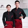 thumbnail image 3 of Veste de Chef Unisexe à Manches Courtes et Longues Manteau Hôtel Service de Cuisine Uniforme Tenue de Travail, 3 of 9