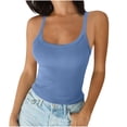 thumbnail image 1 of Timegard Tank Tops for Women Plus Size Square Neck Slim Comfy Solid Color Basic Tee Casual Going out Top, 1 of 6