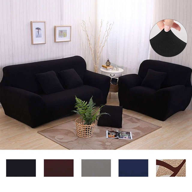 CHOK 2024 Stretch Sofa Slipcovers Washable Sofa Cover 3 Seater Couch Slipcover Polyester Solid Furniture Protector with Elastic Bottom for Kids Pets ”Navy”