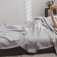 thumbnail image 4 of Fwttom Cotton Bed Blanket Twin Cotton Thermal Blanket Bed Throw Breathable Soft Comfortable Blanket for All Season, 4 of 6