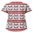 thumbnail image 2 of Hauts Style Infirmière à Imprimé Renne pour Femmes T-shirt de Noël, 2 of 3