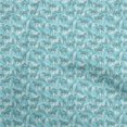 thumbnail image 1 of oneOone Tissu Velours Turquoise Bleu Imprimé Matériel de Robe Tissu Imprimé Tissu au Mètre 58 Pouces de Large, 1 of 4
