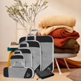 thumbnail image 4 of jifeng 1Set Compression Packing Cubes Luggage Organizer Travel Keeping Organized Black Black 6Pcs, 4 of 6