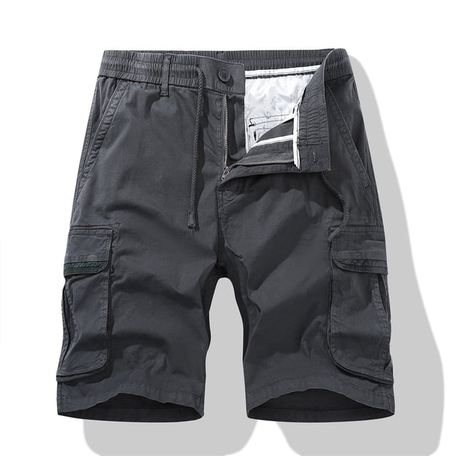 EOYWHK Shorts Cargo en Coton pour Hommes avec Multi-Poches, Coupe Décontractée Extensible Bermuda Élastique, Shorts de Randonnée Course Doux et Respirants en Solde