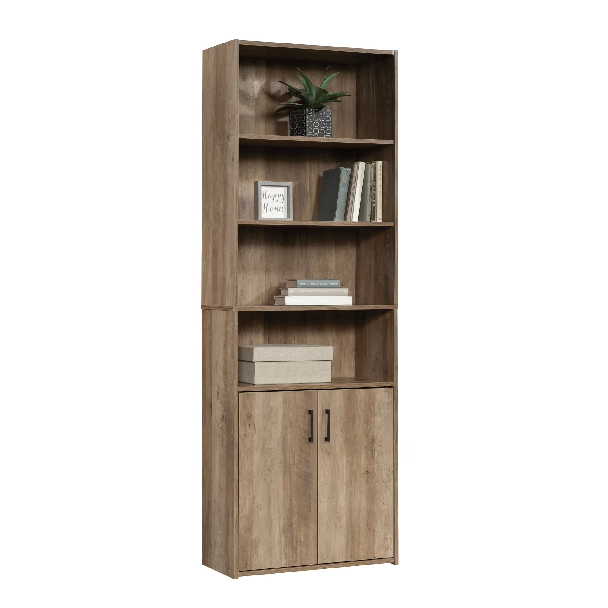 Mainstays Traditional 5 Shelf Bookcase with Doors