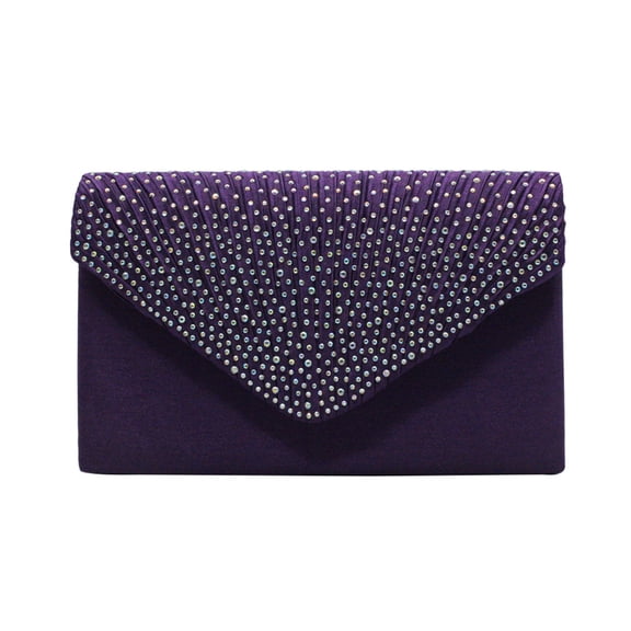 Envelope Fashionable Handbag Purple Evening Crossbody Chain Vintage Evening Envelope Handbag Bag Purple Girls Rhinestone Clutch Banquet Party Bridal Bags