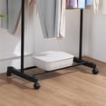 thumbnail image 4 of EGNMCR Hooks for Hanging Clothes Rack With Wheels Clothes Rack Height Clothes Trolley Clothes Airer Rolling Cabinet Single Coat Rack In Tube Style shelf shelf, 4 of 7