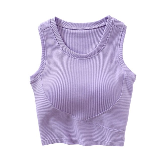SwiftWear Womens U Back Sports Shaping Bras Padded High Neck Crop Workout Cotton Tank Tops