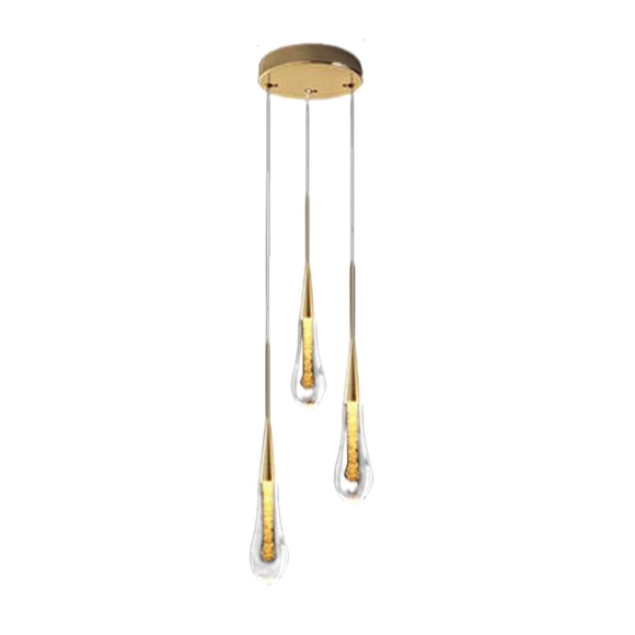 GROWTH TANK Crystal Pendant Adjustable Hanging Lamp Lighting for Restaurant Hotel Entryway 3 Head