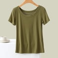 thumbnail image 2 of Yuyuzo Hauts de Pyjama pour Femmes Col Ras du Cou T-Shirts à Manches Courtes Décontractés d'Été Confortables Amples Blouses, 2 of 6