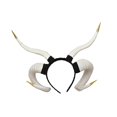 thumbnail image 2 of Devil Sheep Headband Gothic Punk Hair Accessory for Fancy Dress Costume White, 2 of 8
