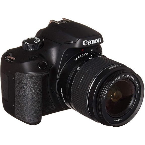 Canon EOS 4000D Appareil Photo Reflex Numérique avec Objectif EF-S 18-55mm F/3.5-5.6 III, Carte SD 64 Go - Noir (Modèle International)