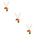 thumbnail image 4 of Maytalsory Collier Léger et Confortable avec Pendentif Africa Map Ghana 3Set, 4 of 6