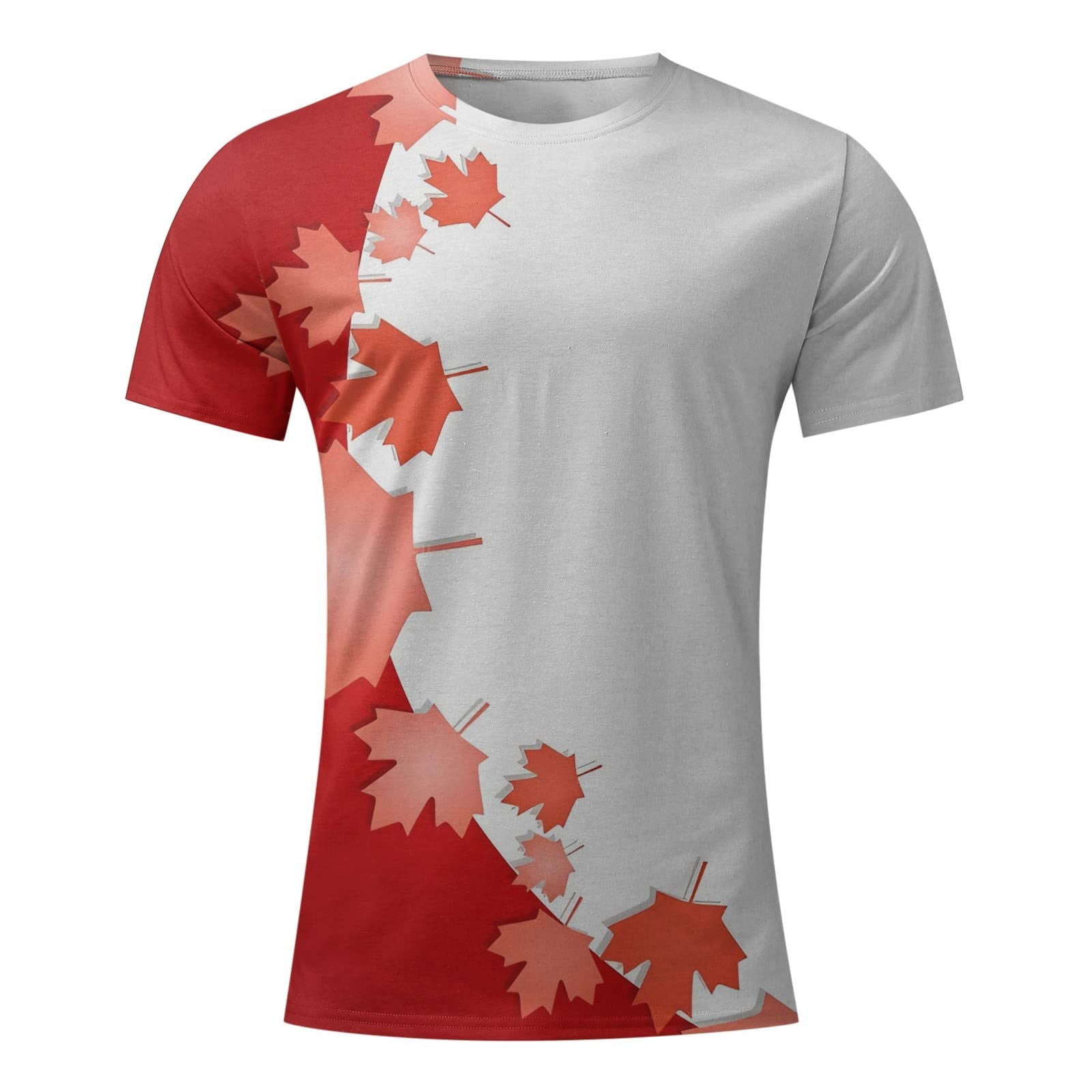 TIMIFIS T-Shirts pour Femmes - T-Shirt Feuille d'Érable du Canada - Hauts d'Été à Col Rond et Manches Courtes - Tee Vintage Décontracté