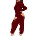 thumbnail image 1 of Combinaison avec Manches pour Femmes, Costume Fonctionnel à Boutons d'Oreilles, à Rabat, avec Fermeture Éclair à l'Avant, à Capuche, Combinaison de Détente Confortable, Pyjamas, Combinaisons et Combinaisons pour Filles en Liquidation, 1 of 6