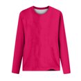 thumbnail image 4 of CEHVOM Blouse d'Été Décontractée à Manches Longues pour Femme, Col Rond, Hauts Unis, T-Shirt, Liquidation, 4 of 4