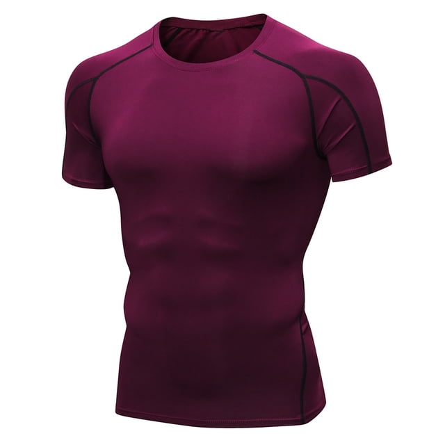 Yuyuzo Mens T-Shirts Short Sleeve Workout Gym Quick Drying Sports Base Layer Athletic Compression Shirts