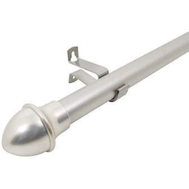 Spring Window Fashions 7/16-Inch Round Cafe Curtain Rod (18 to 28-Inch Width Nickel)