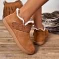thumbnail image 1 of LSLJS Chaussures en Coton à Bout Rond pour Femmes, Couleur Unie, Semelle Plate, Chaudes et Moelleuses Snow Boots, Snow Boots pour Femmes, Cadeau pour Femmes, 1 of 7
