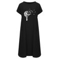 thumbnail image 4 of Robes pour Femmes 2022 Robe à Manches Courtes à Col Rond Grande Taille Robe Imprimée Décontractée Ample d'Été Midi avec Poches, 4 of 4