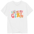 thumbnail image 3 of LUOGENLI T-Shirt pour Filles Filles Mode Décontractée Lettre Col Rond T-Shirt à Manches Courtes Haut 5 Maxi Chemises pour Filles Été Coton Blanc 1-2 Ans, 3 of 3