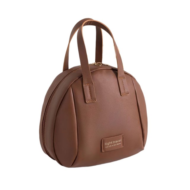 Xingzhi Shell Makeup Bag Classy And Functional Cosmetic Storage Solution Allowing Quick Dark brown