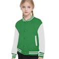 thumbnail image 2 of Jackets for Girls Child Autumn Spring Long Sleeved Color Block Baseball Green Girls Fall Tops ,5-6 Years, 2 of 4