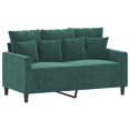 thumbnail image 2 of vidaXL 3 Piece Sofa Set with Cushions Dark Green Velvet, 2 of 5