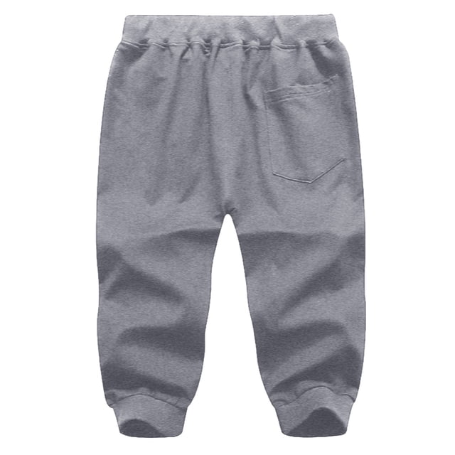 SHIXIAOO Men's Casual Sports Drawstring Zipper Three-Pocket Cropped Trousers