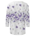 thumbnail image 5 of HKEJIAOI Polyester 3/4 Sleeve Tops pour Women Impression Graphique Tops pour Women 2023 Col Rond, 5 of 5