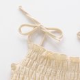 thumbnail image 4 of Kmbangi Infant Summer Cotton Sling Romper Lace Up Stretch Ruched Jumpsuit, 4 of 6