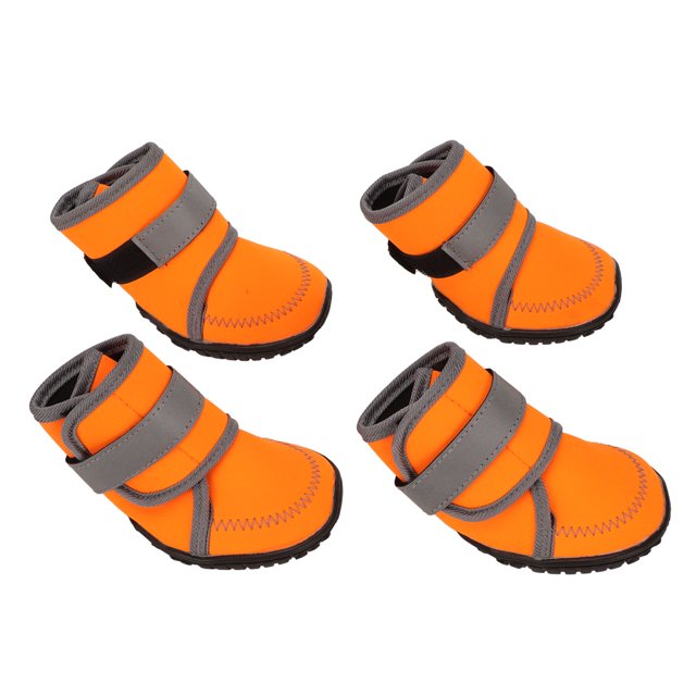 Boots 4pcs Dog Boots Soft Rubber Waterproof Pet Dog Protector with Reflective Straps for Outdoor Activities