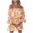 thumbnail image 1 of Ketyyh-chn99 Robes Maxi pour Femmes 2024 Robe Évasée à Fleurs Encolure Carrée Plissée Évasée Boho Robe d'Été Jaune,G, 1 of 5