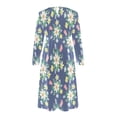 thumbnail image 5 of Vendredi Fou TIMIFIS Robe Maxi pour Femmes d'Automne à la Mode, Manches Longues, Col en V, Décontractée, Ample, Longue, avec Poches, Robe de Retour à la Maison, 5 of 5
