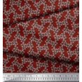 thumbnail image 3 of Soimoi Red Poly Georgette Fabric Flower Floral Print Fabric by the Yard 52 Inch Wide, 3 of 3