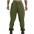 thumbnail image 4 of FAIWAD Men's Cargo Fleece Sweatpants Drawstring Stretch Elastic Waist Jogger Solid Color Sports Trousers, 4 of 4