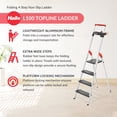 thumbnail image 3 of Hailo Folding 4 Step Non-Slip Ladder for Home & Kitchen, L100, Silver/Black, 3 of 12