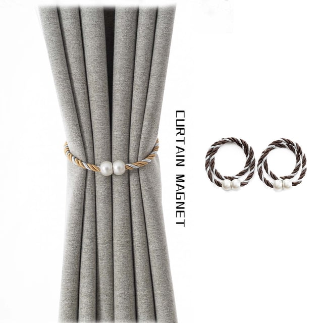 Two 16 Inch Magnetic Curtain Straps For Convenient Curtain Weaving And Fixing Ropes