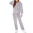 thumbnail image 2 of Combinaison pour Femmes Combinaison pour Femmes à Manches Longues à Capuche Pyjama Combinaison Décontractée d'Hiver Chaude Combinaison de Nuit Combinaison d'Entraînement en Liquidation, 2 of 6
