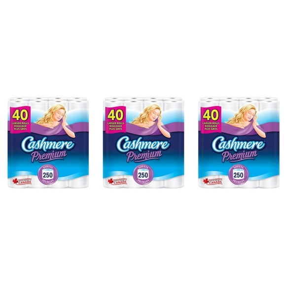 Cashmere Papier Hygiénique Doux et Épais de Qualité Supérieure, Hypoallergénique et Sécuritaire pour Fosses Septiques, Lot de 120
