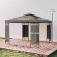 thumbnail image 3 of Outsunny Pavillon à Auvent 10 x 10 Pi, Pavillon Extérieur à Double Toit, Kaki, 3 of 10
