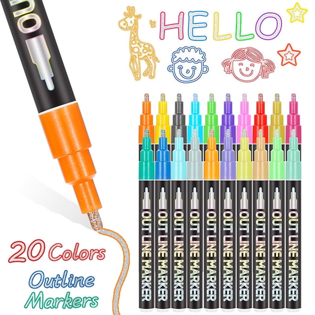 RKSTN Water Color Pen Metal Flash Color Fluorescent Pen Set 3ml Per Pen