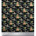 thumbnail image 3 of Soimoi Black Velvet Fabric Palm Tree & Girl Beach Print Fabric by the Yard 58 Inch Wide, 3 of 5