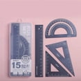 thumbnail image 1 of Cqxid Office Cabinet Under $10 Home & Garden Office&Craft&Stationery Triangular Ruler Set 4 Pieces Aluminum Alloy Ruler Metal Drafting Ruler Geometric Protractor For Students Draftsmen School, 1 of 9