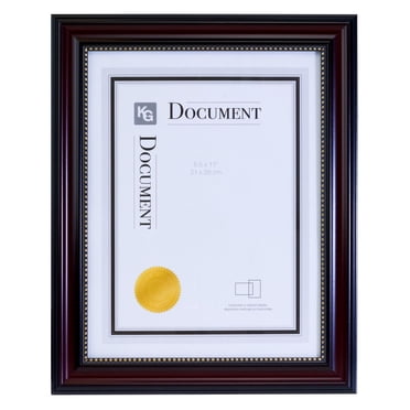 kieragrace KG Lucy Document Frame - 12-Pack, 8.5" by 11", Dark Brown with Gold Beading