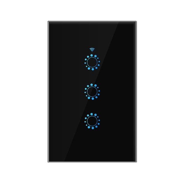 Wi-Fi Smart Switch Light Switch Voice Control, Remote Control, Touch Control Compatible with Alexa Google Assistant Schedule, Timer, Countdown Needs Neutral Wire No Hub Required 95-250V